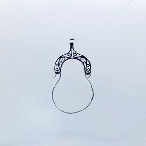 Vintage 925 Sterling Silver Filigree Pendant Estate Jewelry Lightweight 0.9g